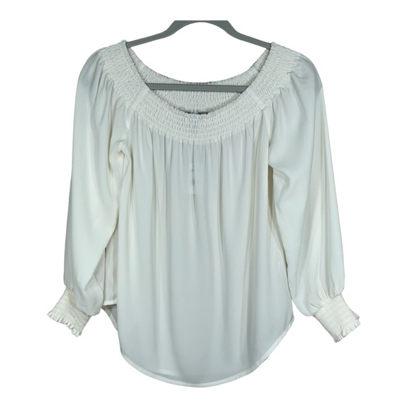 New With Tag Express Off White Long Sleeve Blouse Size S - Picture 6 of 9